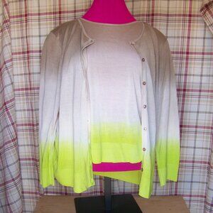 Calvin Klein Ombre Shell and Sweater Set Sz L